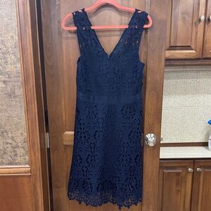 Banana Republic Navy Lace Dress size 10 NWT